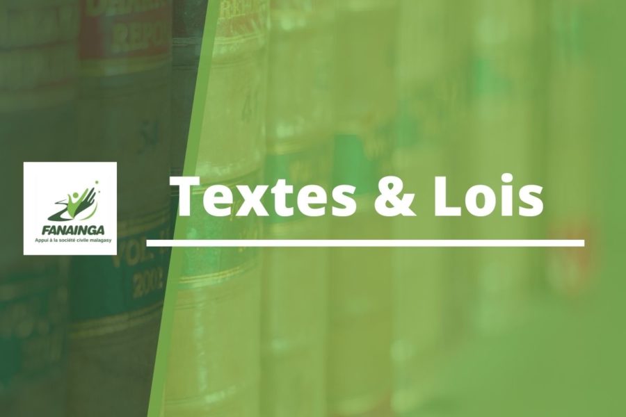 Textes relatives au régime particulier des ONG
